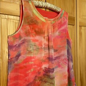 Watercolor sleeveless blouse